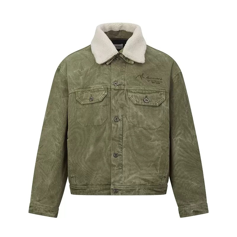 Denimyth Vintage-Style American Denim Jacket with Fleece Collar