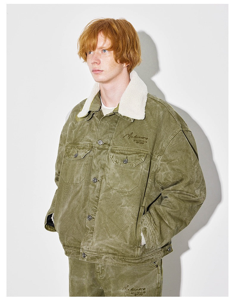 Denimyth Vintage-Style American Denim Jacket with Fleece Collar