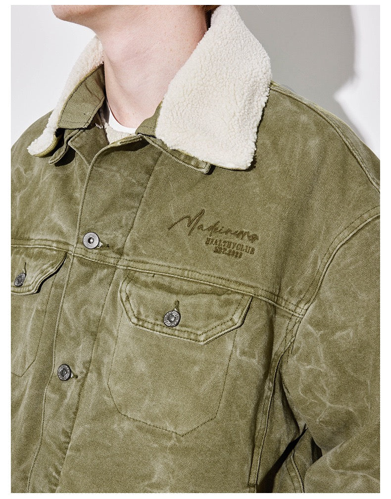 Denimyth Vintage-Style American Denim Jacket with Fleece Collar