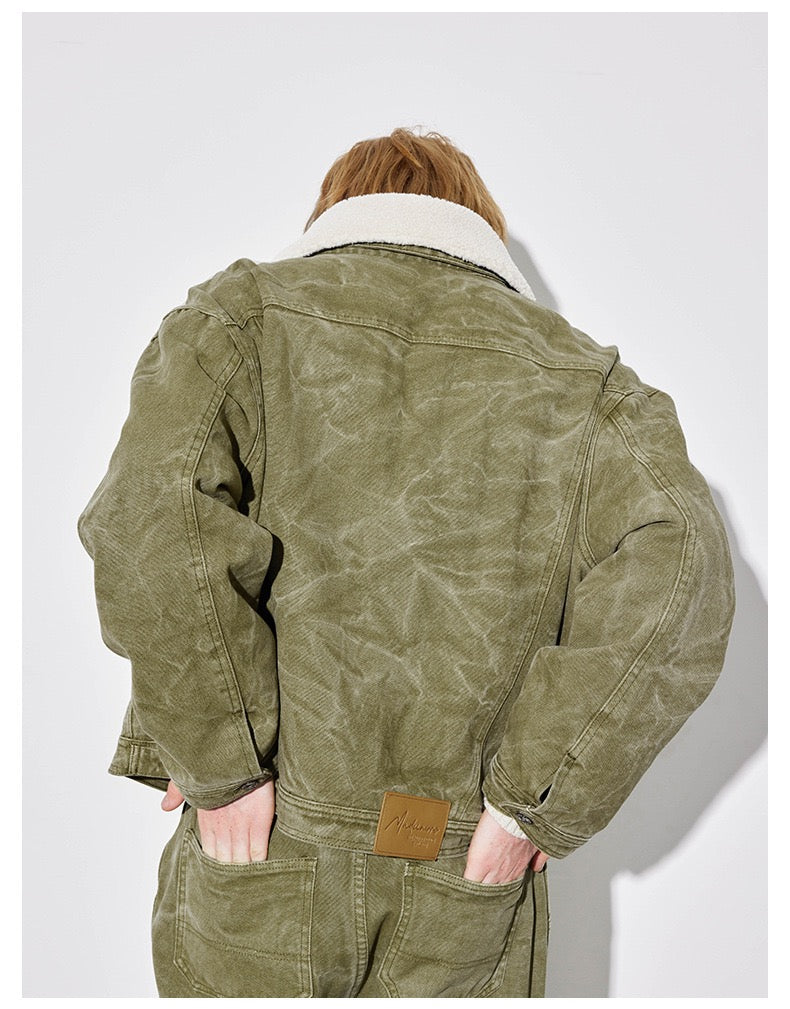 Denimyth Vintage-Style American Denim Jacket with Fleece Collar