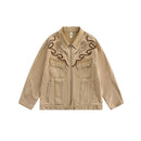 Denimyth Vintage Embroidered Distressed Workwear Western Cowboy Jacket