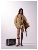 Denimyth Vintage Embroidered Distressed Workwear Western Cowboy Jacket