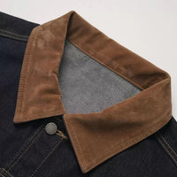 Denimyth Barn-Style Workwear Corduroy Collar Vintage Casual Denim Jacket