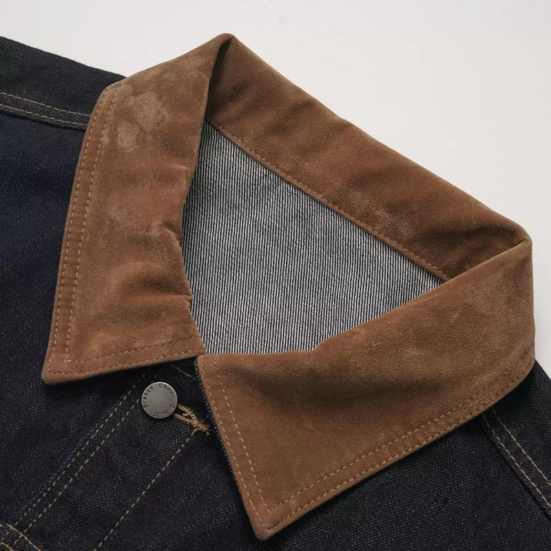 Denimyth Barn-Style Workwear Corduroy Collar Vintage Casual Denim Jacket