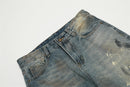 Denimyth Splatter-Washed Distressed Men's Hip-Hop Straight-Leg Jeans