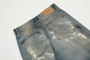 Denimyth Splatter-Washed Distressed Men's Hip-Hop Straight-Leg Jeans