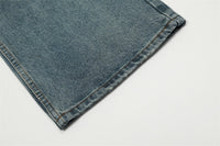 Denimyth Splatter-Washed Distressed Men's Hip-Hop Straight-Leg Jeans