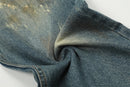 Denimyth Splatter-Washed Distressed Men's Hip-Hop Straight-Leg Jeans