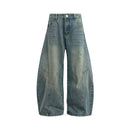 Denimyth American Vintage Casual Versatile Raw Denim Curved-Leg Jeans