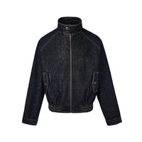 Denimyth Vintage American-Style Men's Raw Denim Zipper Harrington Jacket