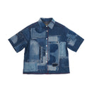 designer custom Japanese patchwork denim shirt