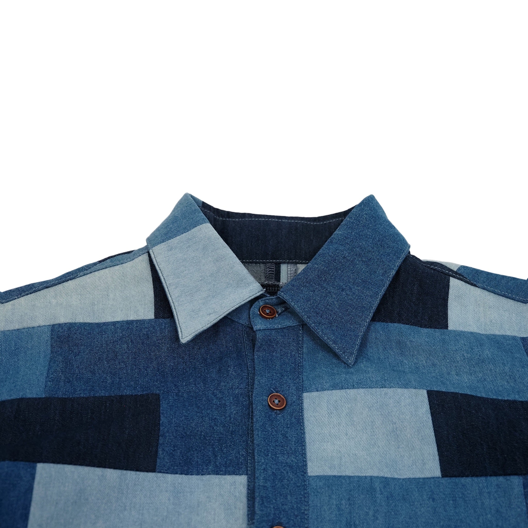 Brickwork Patchwork Denim Shirt