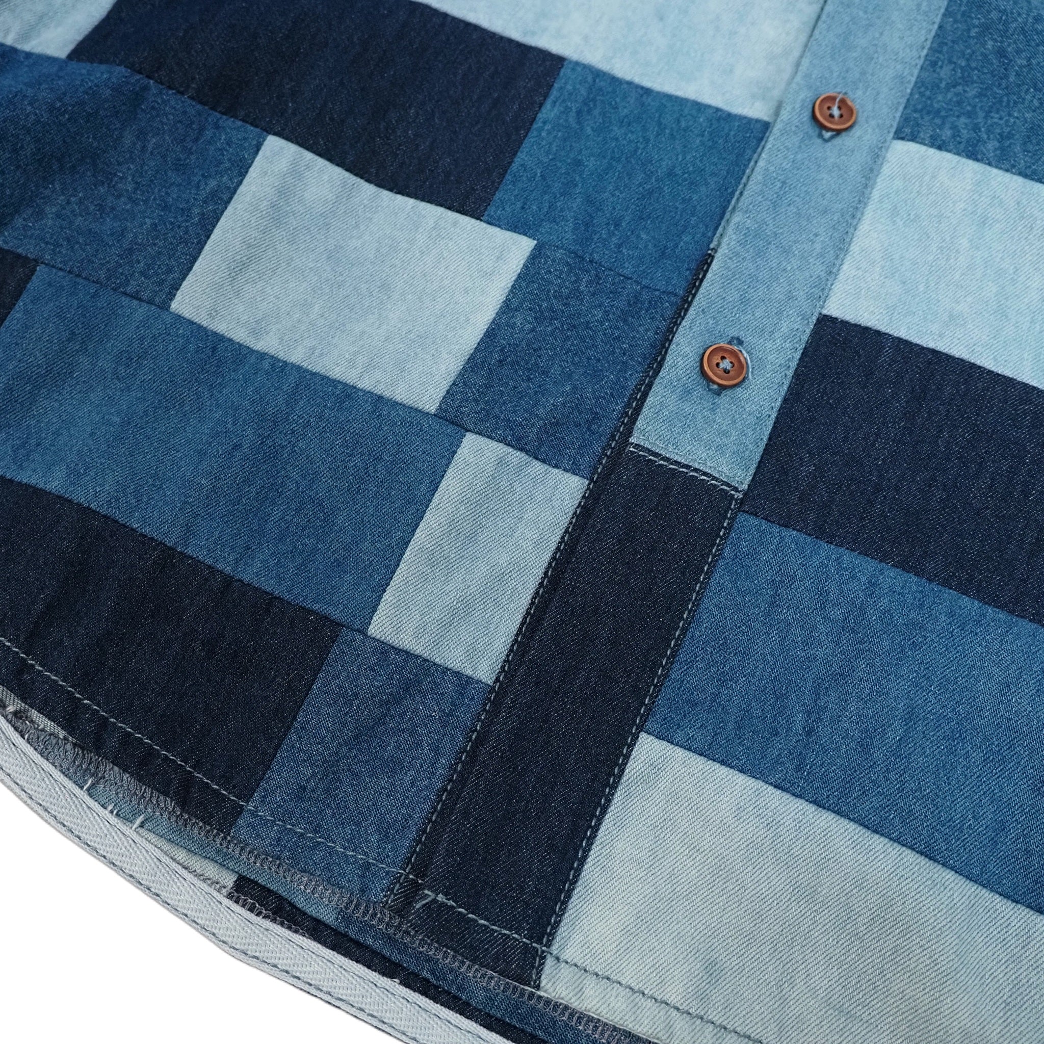 Brickwork Patchwork Denim Shirt