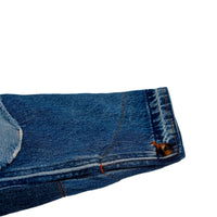 patchwork denim jacket with cloud pattern