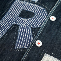 Denim Alphabet Patchwork Shirt