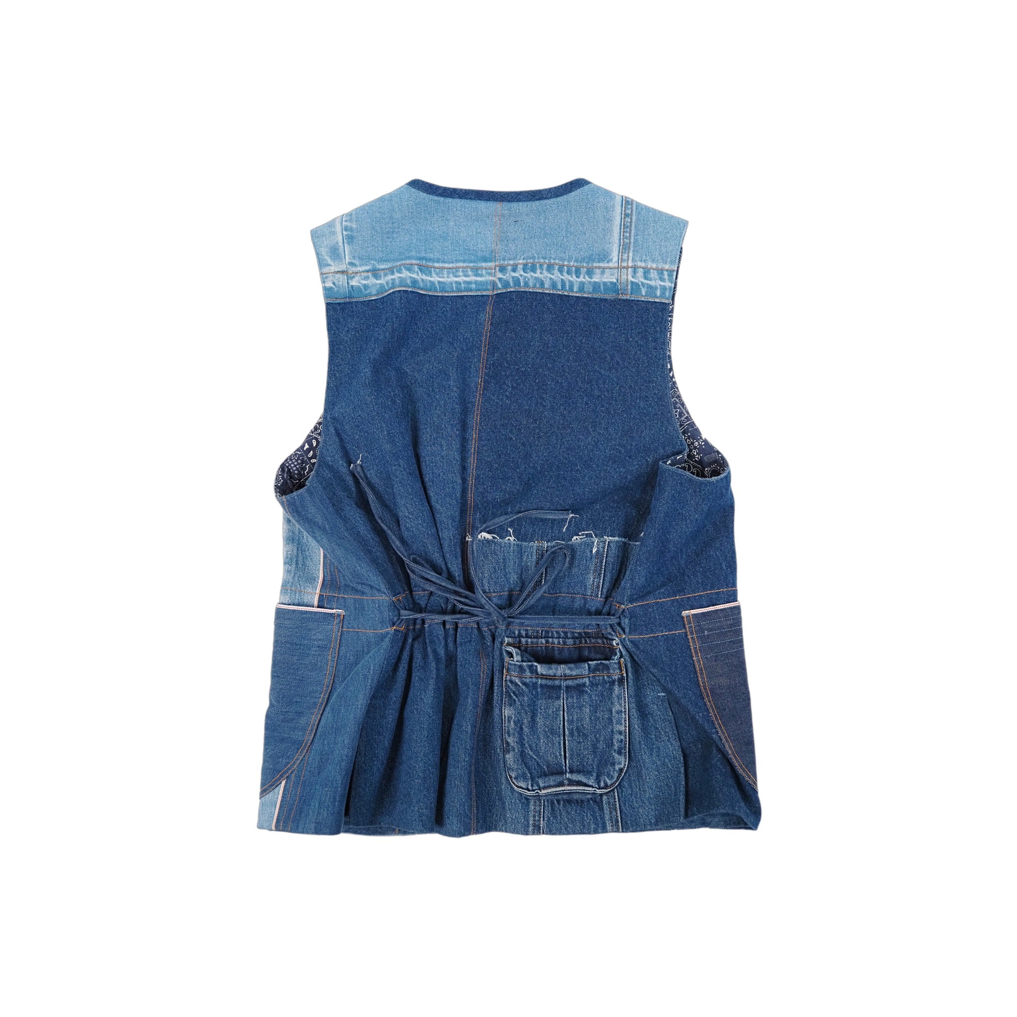 Denim Apron-Cinch Patchwork Vest