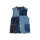 designer custom handcrafted waist-tie denim vest