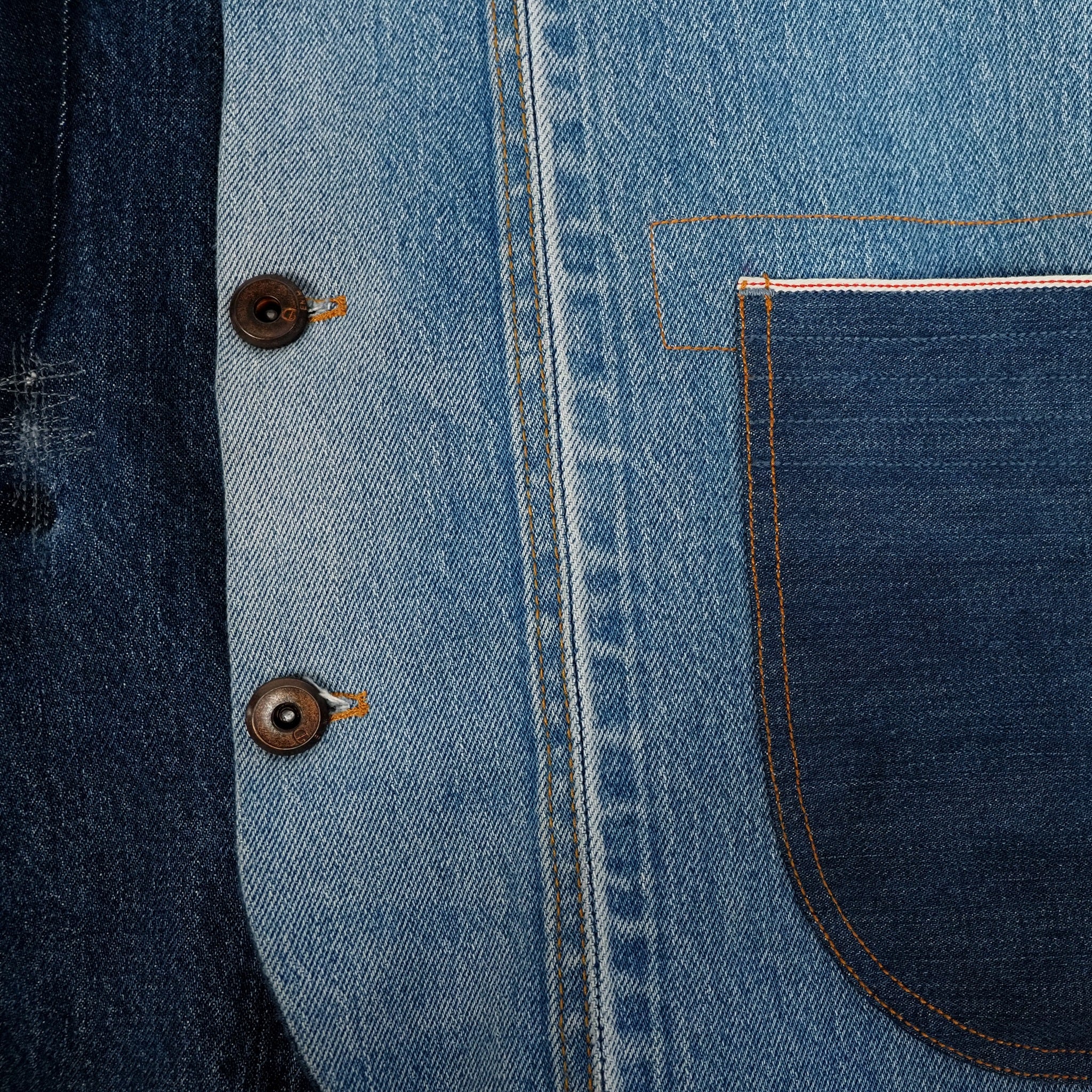 designer custom handcrafted waist-tie denim vest