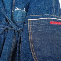 designer custom handcrafted waist-tie denim vest