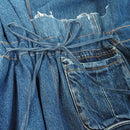 designer custom handcrafted waist-tie denim vest