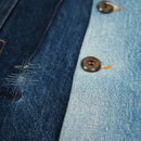 designer custom handcrafted waist-tie denim vest