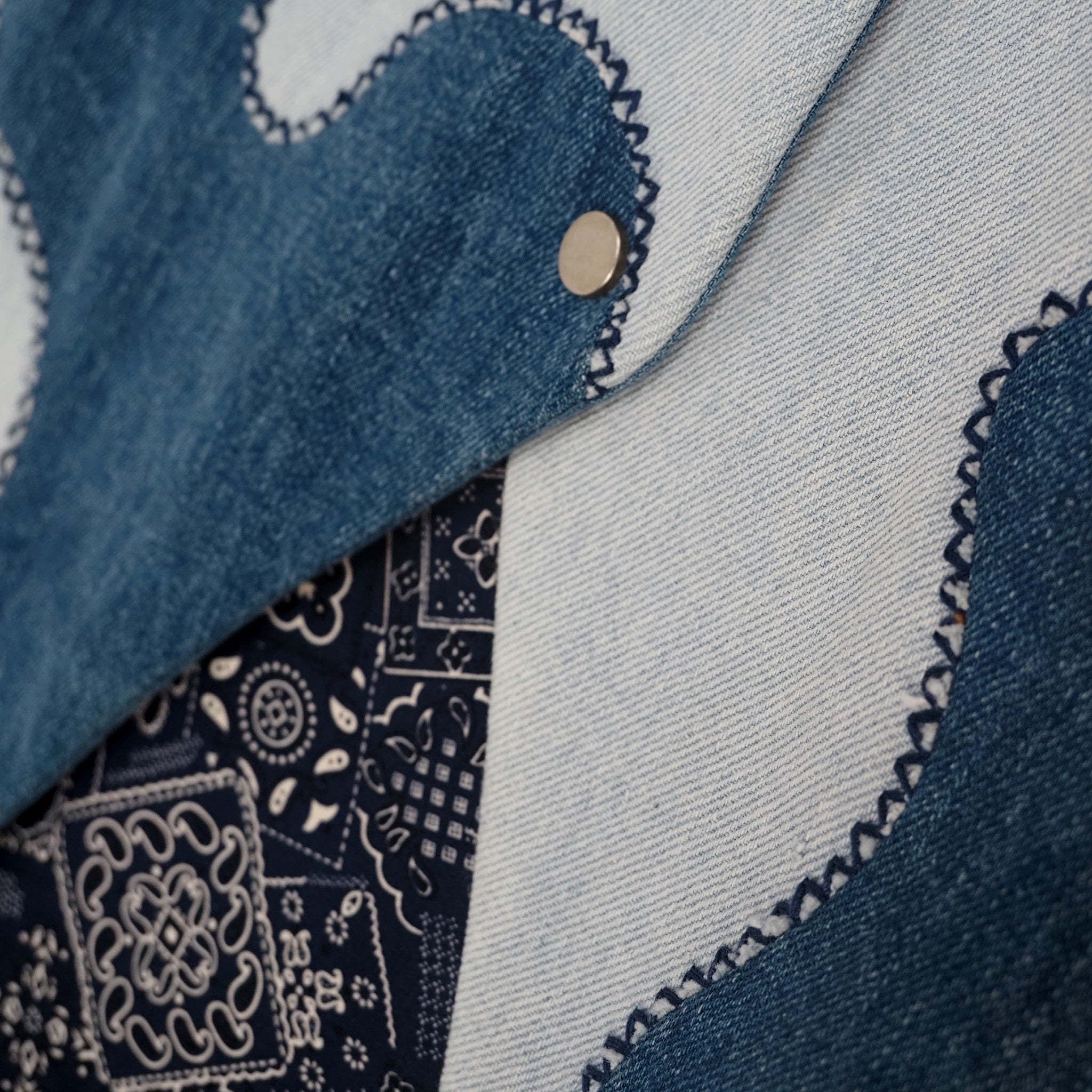 Denim Cloudform Patchwork Vest