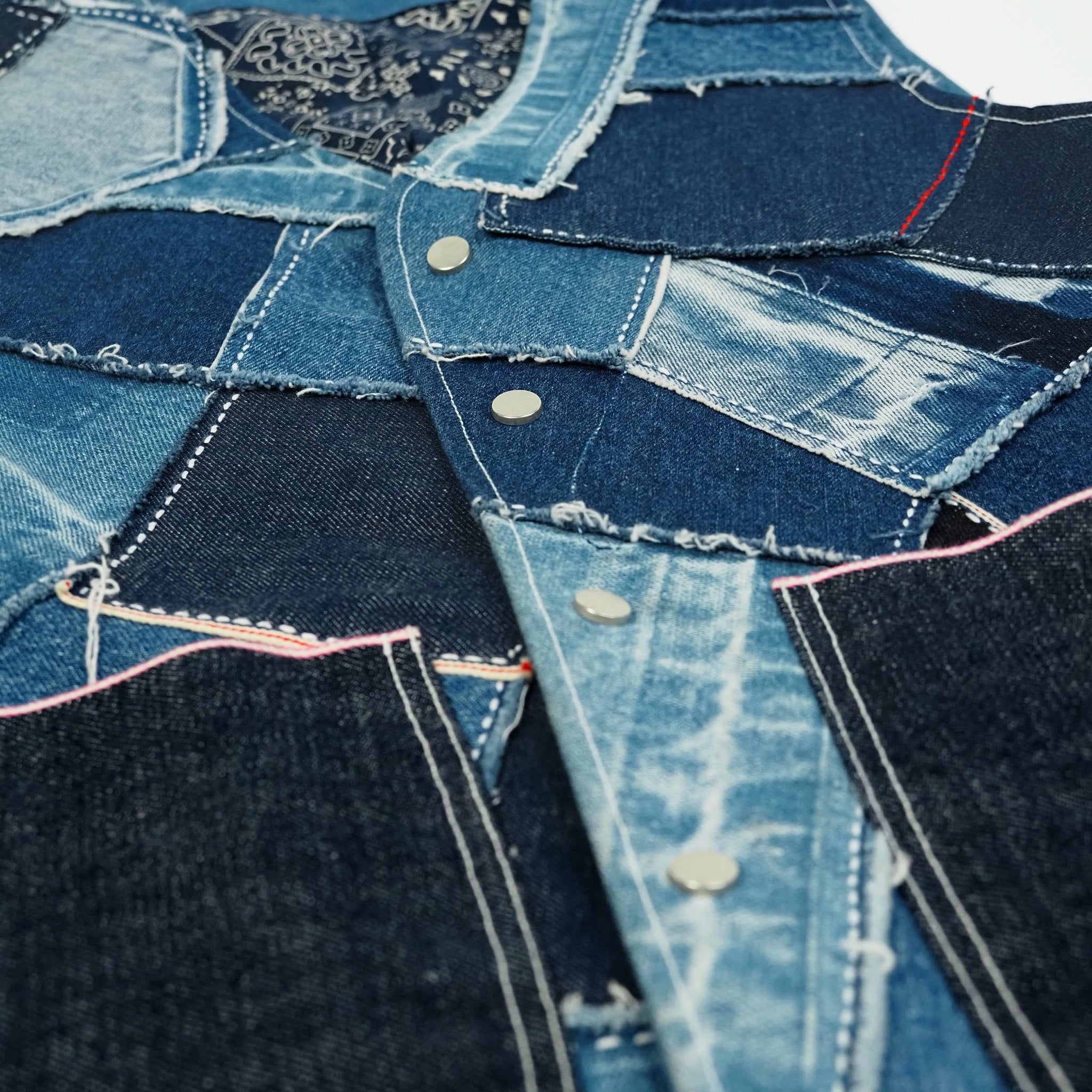 Denim Mosaic Patchwork Vest