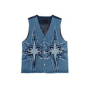 designer custom star denim vest