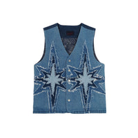 designer custom star denim vest