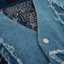 designer custom star denim vest