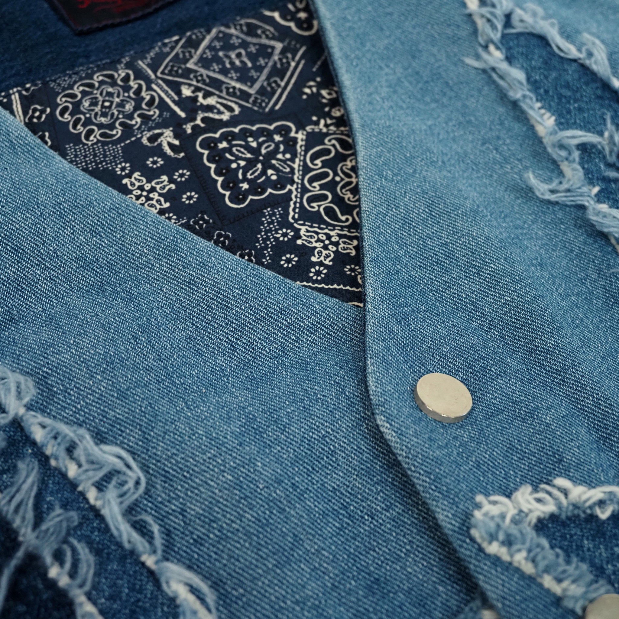 designer custom star denim vest