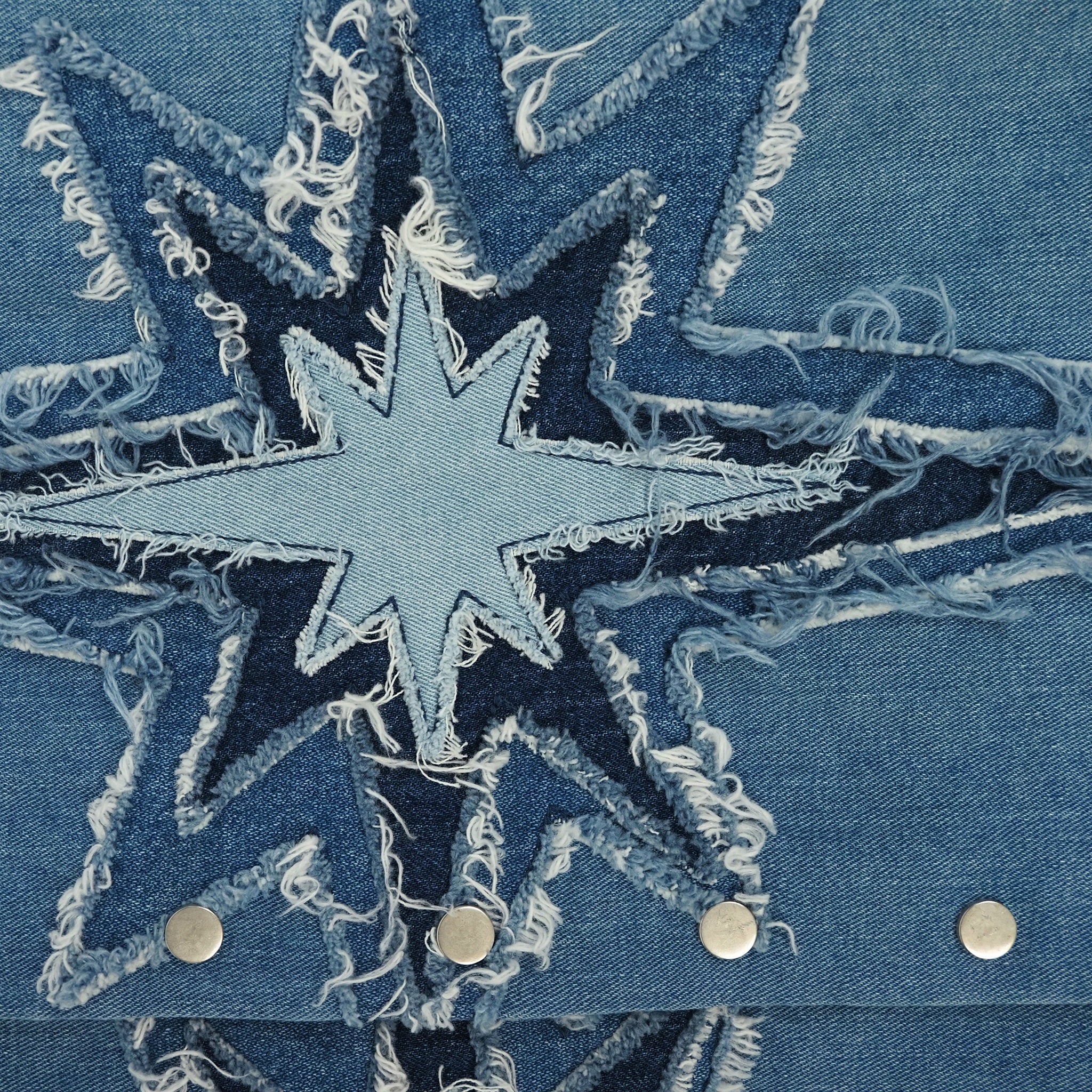 designer custom star denim vest