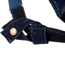 patchwork denim crossbody bag with ray pattern