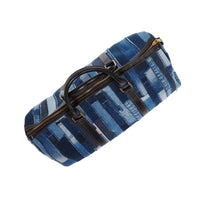 designer handmade vertical stripe patchwork denim bag