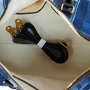 designer handmade vertical stripe patchwork denim bag