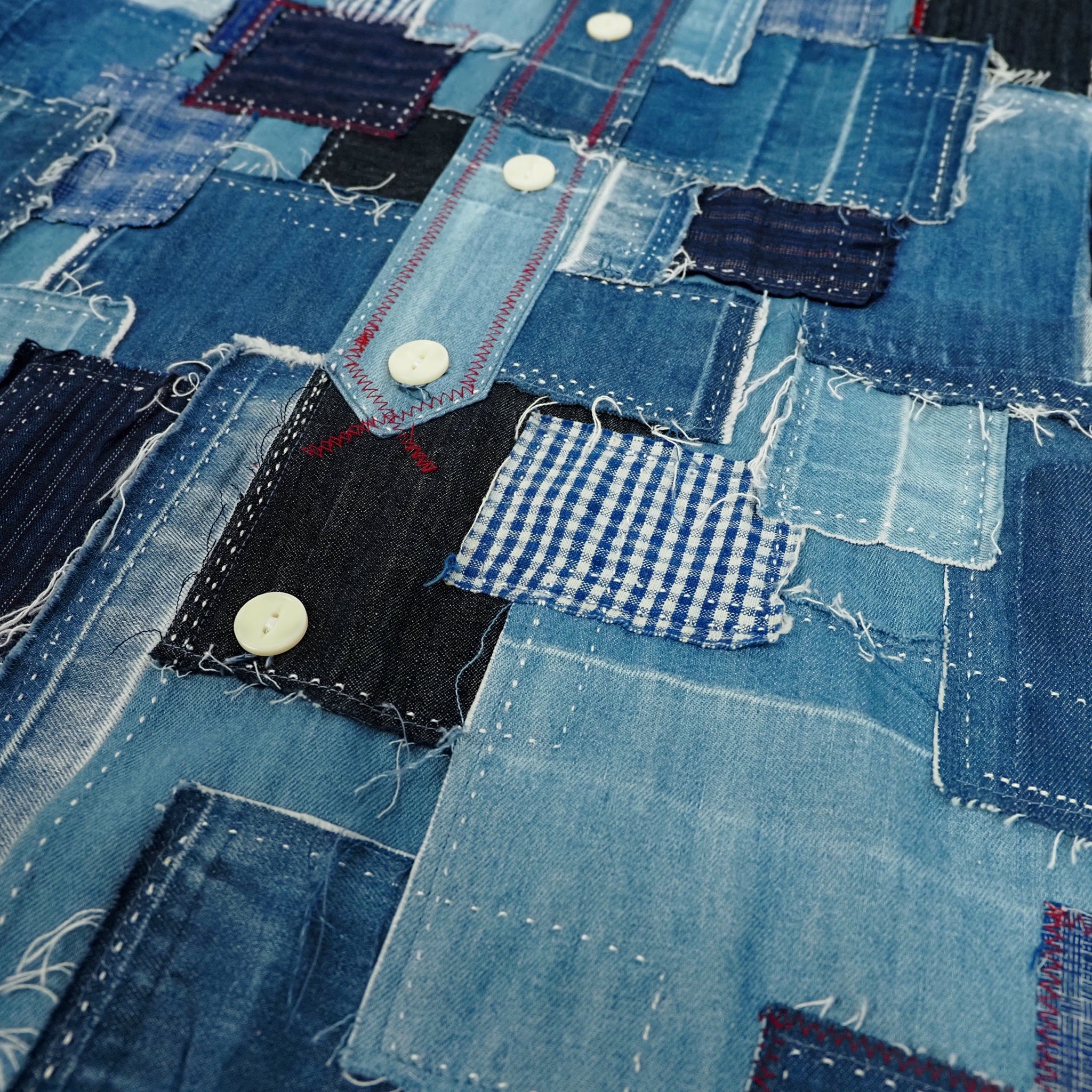 designer custom grid denim shirt