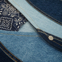 Denim Waveflow Patchwork Vest