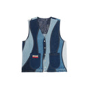 Denim Waveflow Patchwork Vest