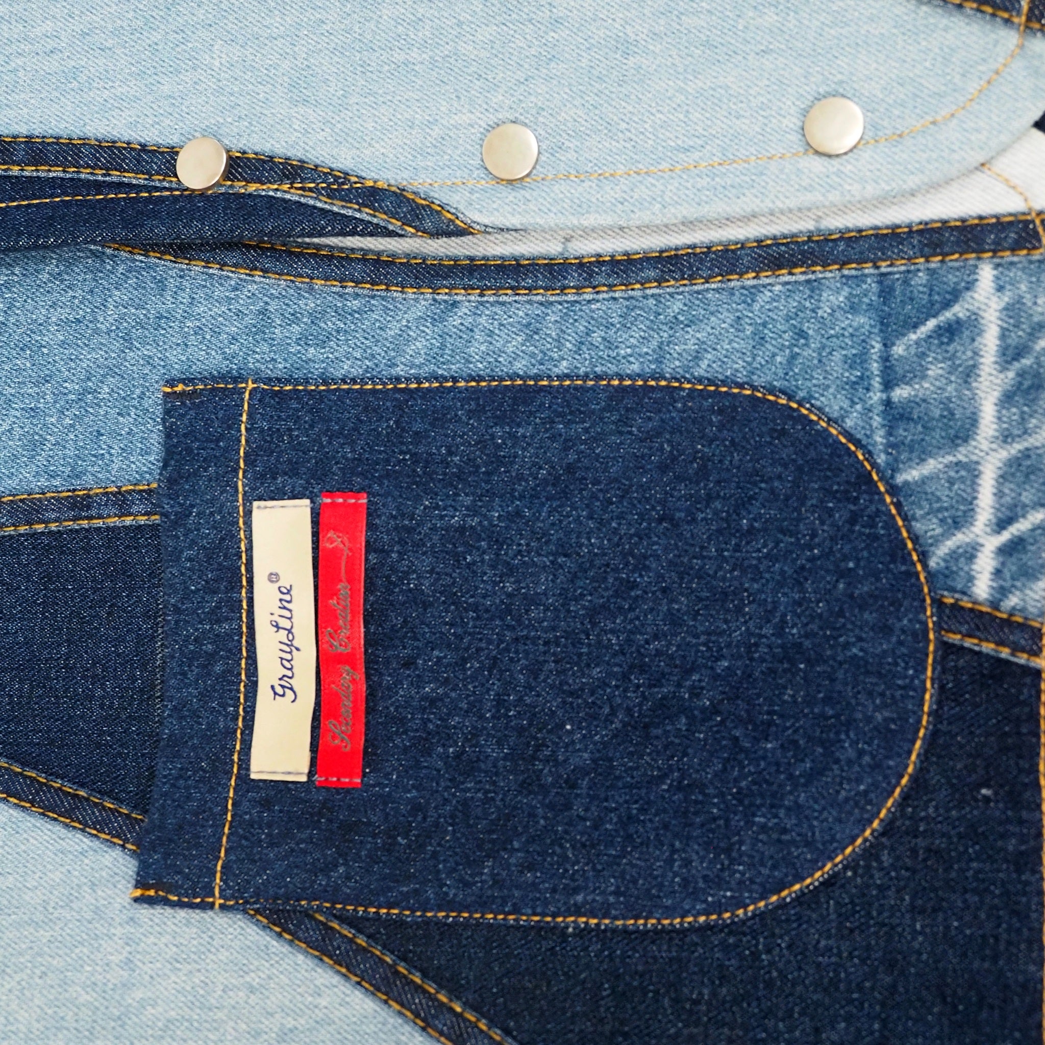 Denim Waveflow Patchwork Vest