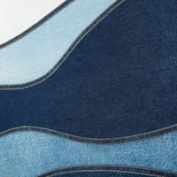 Denim Waveflow Patchwork Vest