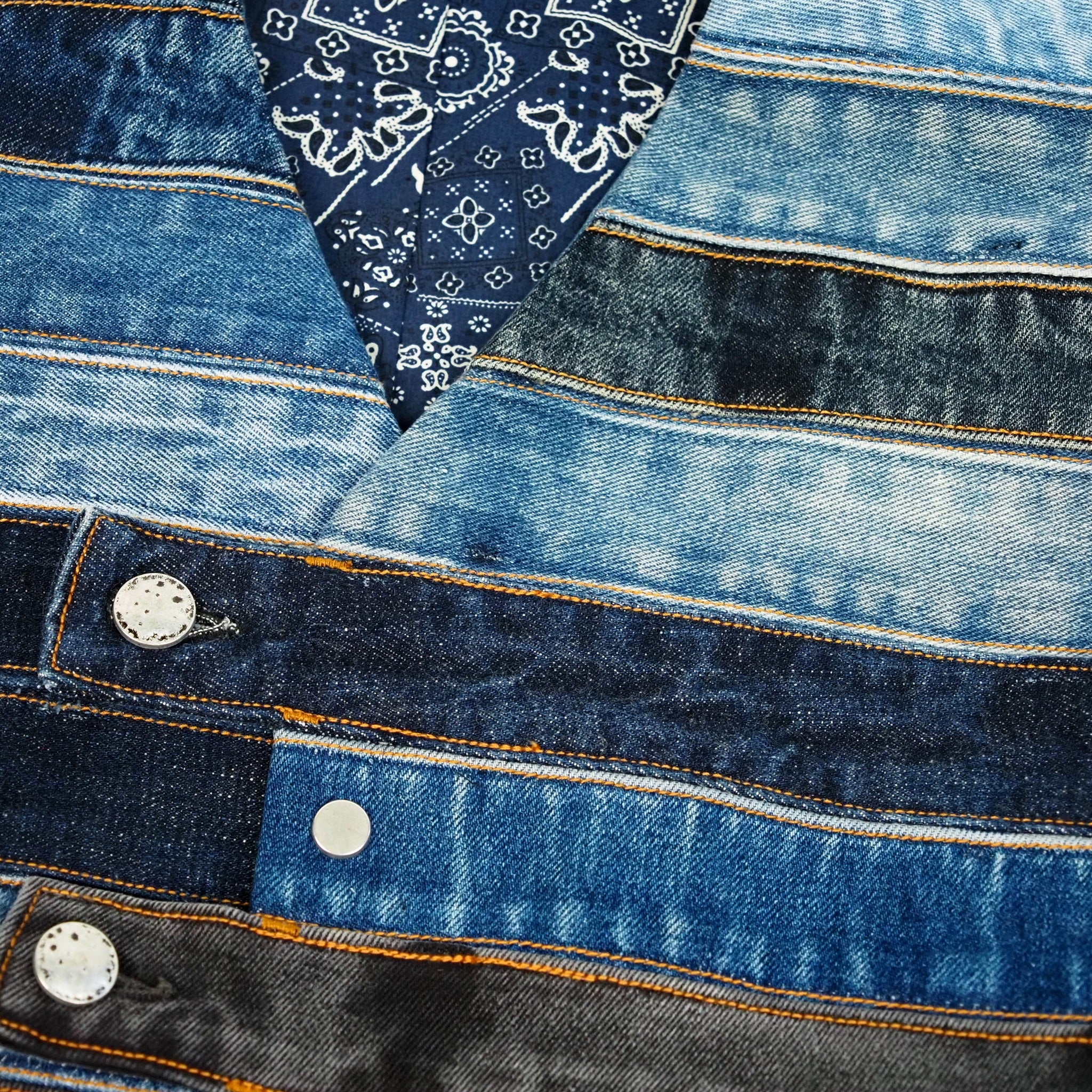 Unique Patchwork Denim Vest