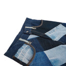 Diagonal Patchwork Denim Jeans