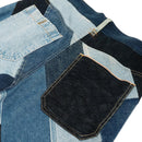 Diagonal Patchwork Denim Jeans
