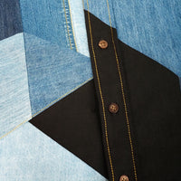 Geometric Patchwork Denim Shirt