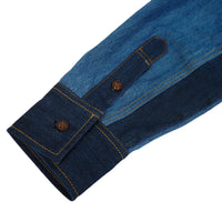 Geometric Patchwork Denim Shirt