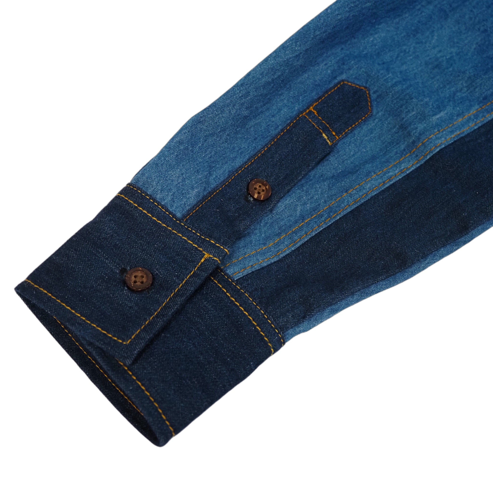 Geometric Patchwork Denim Shirt