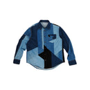 Geometric Patchwork Denim Shirt