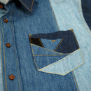 Geometric Patchwork Denim Shirt
