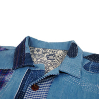 designer custom patchwork denim shirt