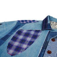 designer custom patchwork denim shirt